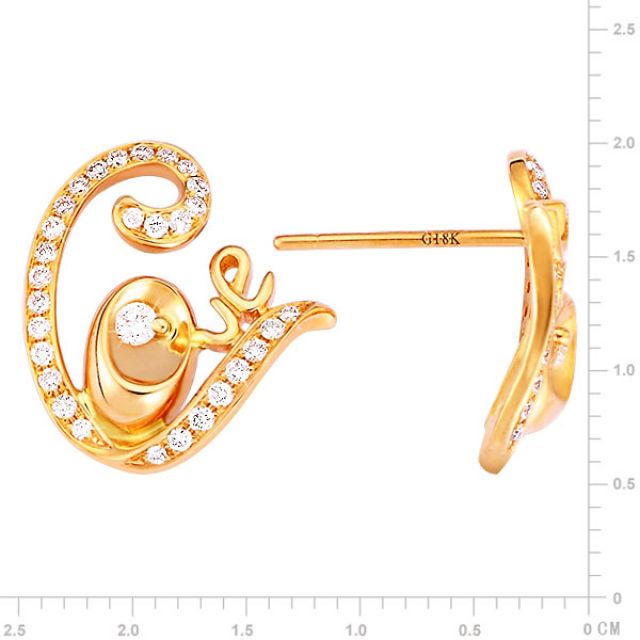 Orecchini Astypalée - Pendenti da Donna in Oro Giallo e Diamanti