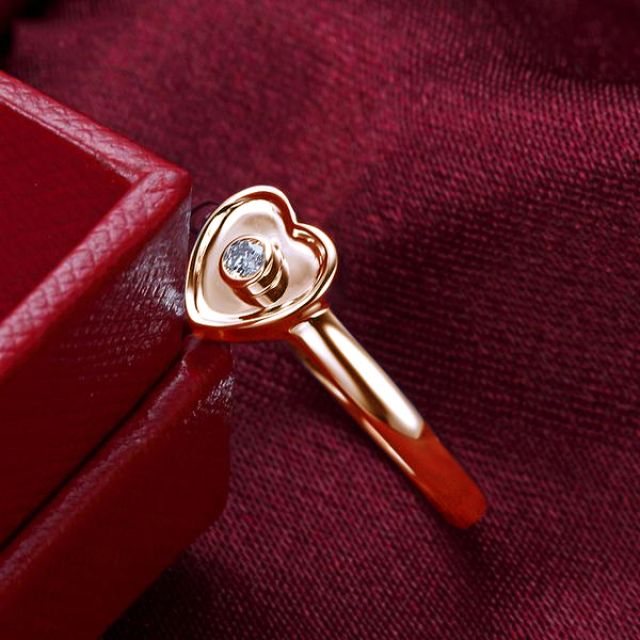 Anello Cuoricino - Oro Rosa 18ct & Diamante Solitario | Gemperles