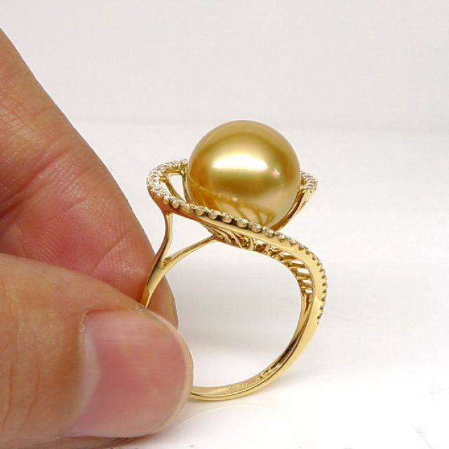 Anello Elliptique - Perla dei Mari del Sud Gold e Oro Giallo