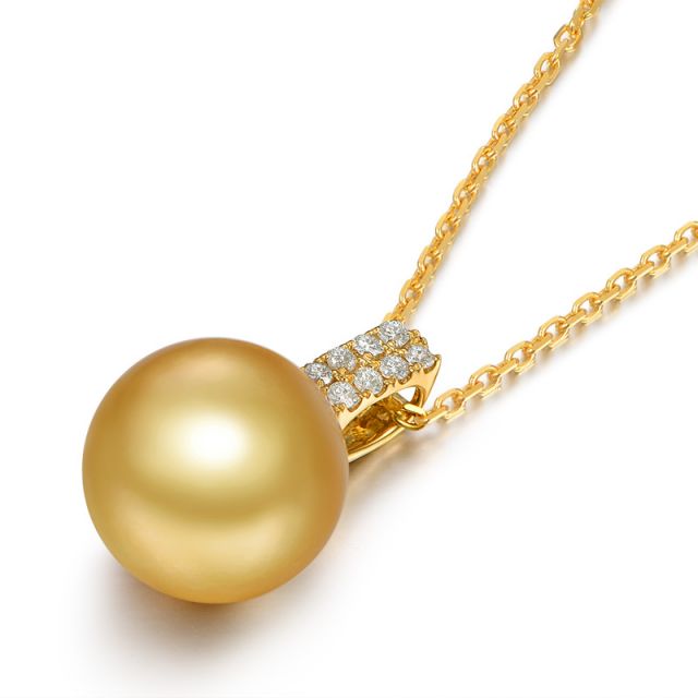 Ciondolo King - Oro Giallo, Diamanti & Perla Gold dei Mari del Sud
