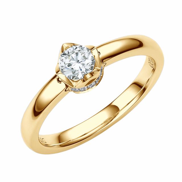 Anello di Fidanzamento Laputa - Solitario in Oro Giallo 18kt & Diamanti | Gemperles