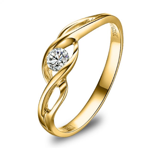 Anello di Fidanzamento Taylor - Oro Giallo & Diamante Solitario | Gemperles