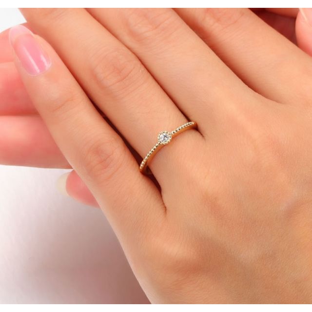 Anello di Fidanzamento Cristaline - Oro Giallo & Diamante Solitario