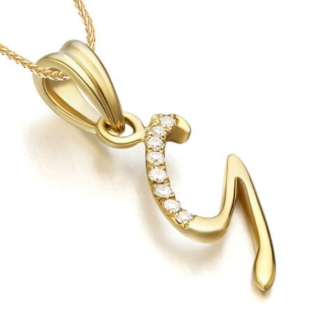 Ciondolo chiffre 9 - Oro giallo 18cts - Diamanti 0.016ct