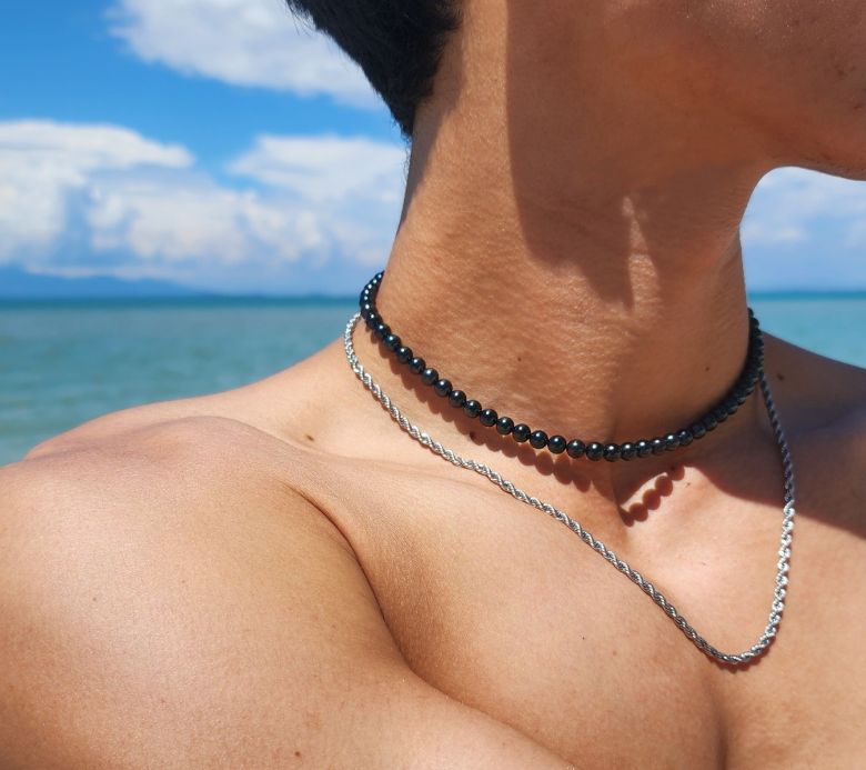 Collana Uomo In Argento Con Pendente Punto Di Vista - Mabina Collana Uomo In Argento Con Pendente Punto Di Vista - Mabina