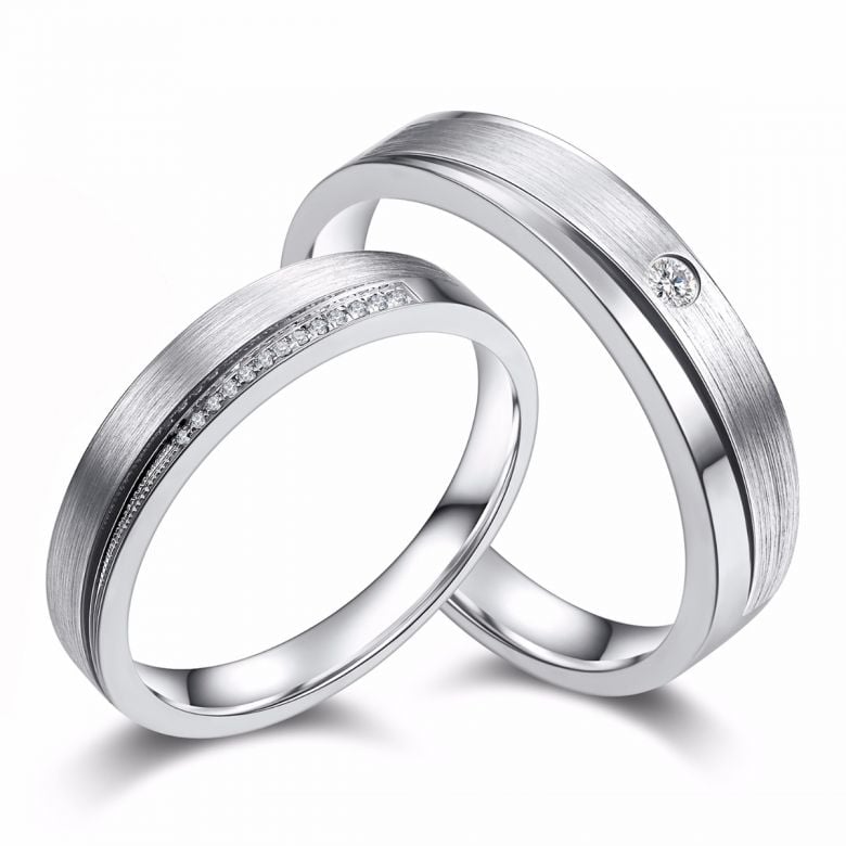 Una punta d'amore Coppia Platino Diamanti - 1
