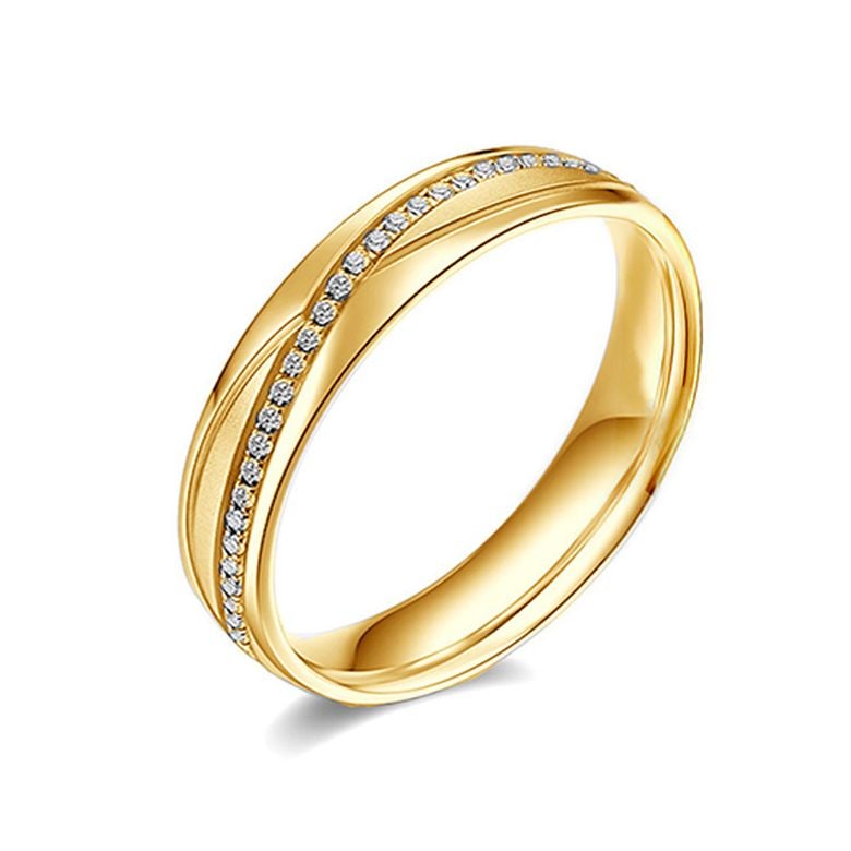 Fede Nuziale Donna Étreintes Infinies - Oro Giallo, Diamanti - 1