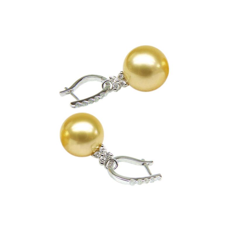 Orecchini Bayley - Oro Bianco e Perle dei Mari del Sud - 3