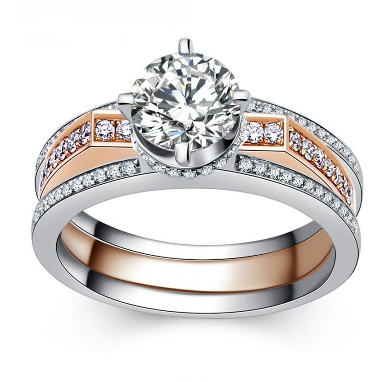 Anello Théophile Gautier - Cher ange, vous êtes belle - Oro bianco, rose - 4