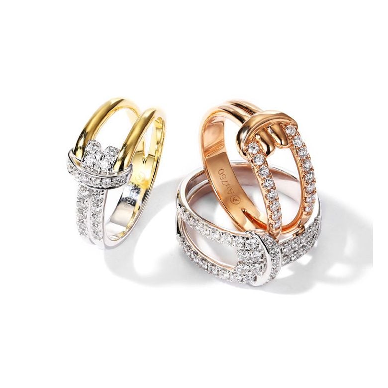 Anello Nodo Marino Oro Bianco, Diamanti | Gemperles - 6