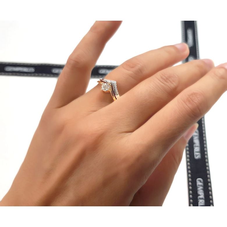 Anello di Fidanzamento Wonder Woman - Diamante Solitario Composto & Oro Giallo | Gemperles - 14