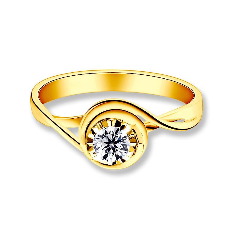 Anello di Fidanzamento Stregato - Oro Giallo & Diamante - 3