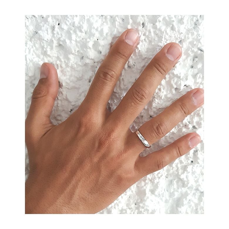 Fedi Nuziali Tea & Ovidio - Oro Bianco 18kt e Diamanti - 10