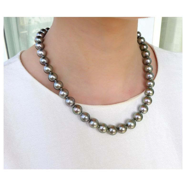 Collana Clotaire - Perle Coltivate Grigie di Tahiti - 8