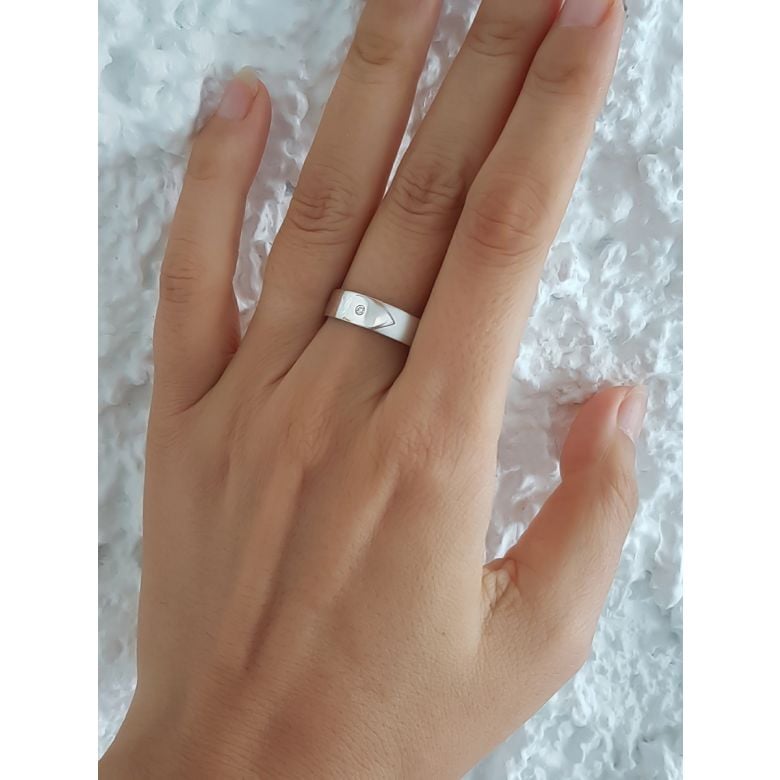 Fede Uomo - Oro giallo 4.06gr - Diamante 0.010ct - 1