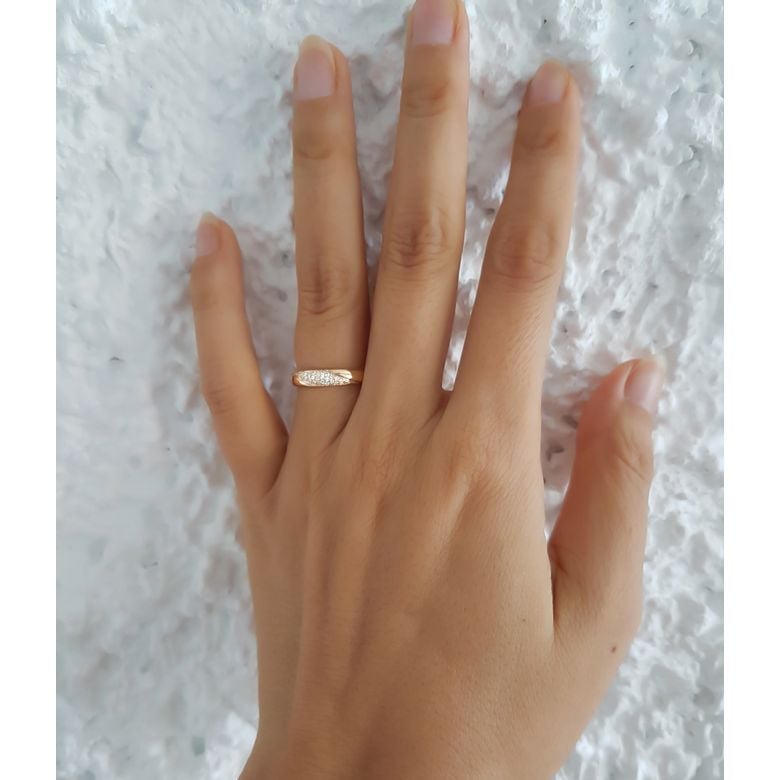 Fede Nuziale da Donna Attorno A Me - Fedina Oro Giallo, Diamante - 2