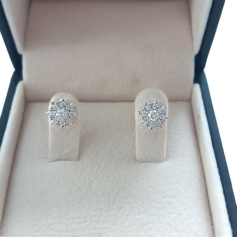 Orecchini meravigliosa. Oro bianco, diamanti 0.26ct - 6