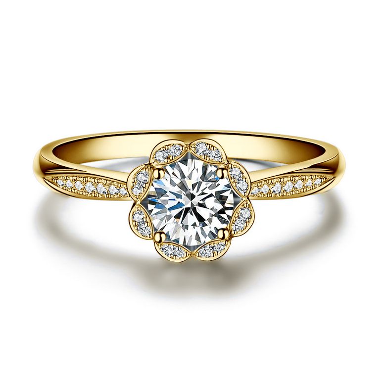 Anello solitario con diamante in oro giallo - Jasmin Étoilé - 3