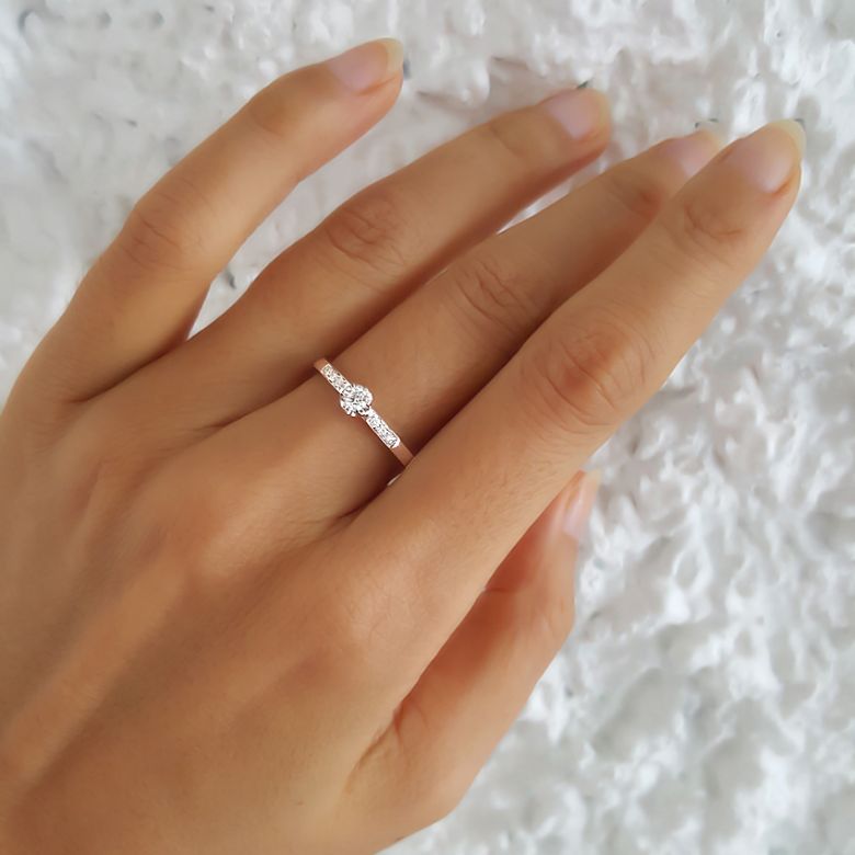 Anello Solitario Composto Portami - Oro Bianco & Diamanti | Gemperles - 4