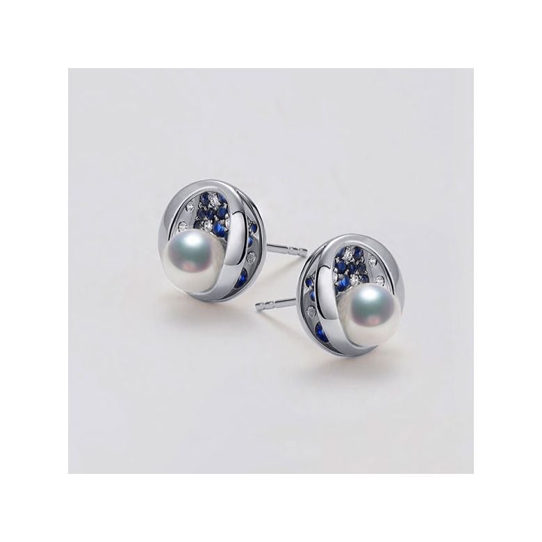 Ciondolo, Anello e Orecchini Seiza. Perle Akoya, Oro bianco, diamanti. - 3