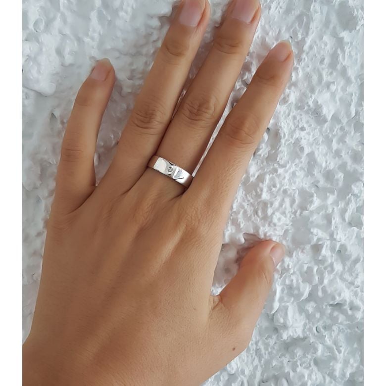 Fede Uomo - Oro giallo 4.06gr - Diamante 0.010ct - 3