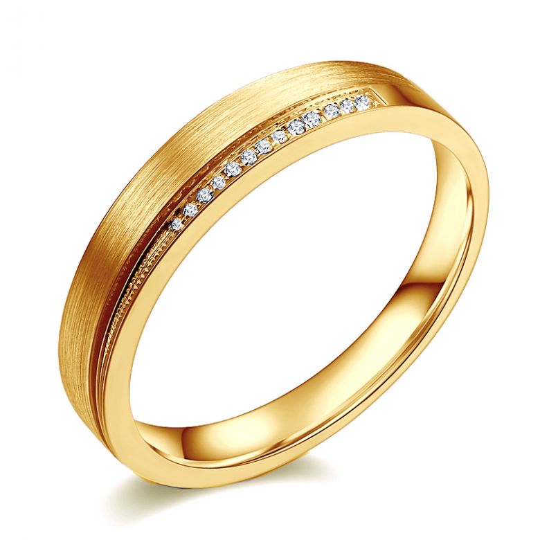 Fede nuziale Donna, Una punta d'amore. Oro e diamanti - 1