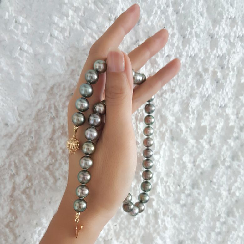 Collana Clotaire - Perle Coltivate Grigie di Tahiti - 10