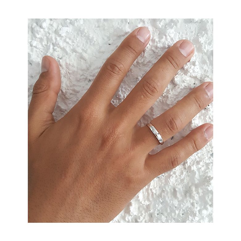 Fedi Nuziali Tea & Ovidio - Oro Bianco 18kt e Diamanti - 3