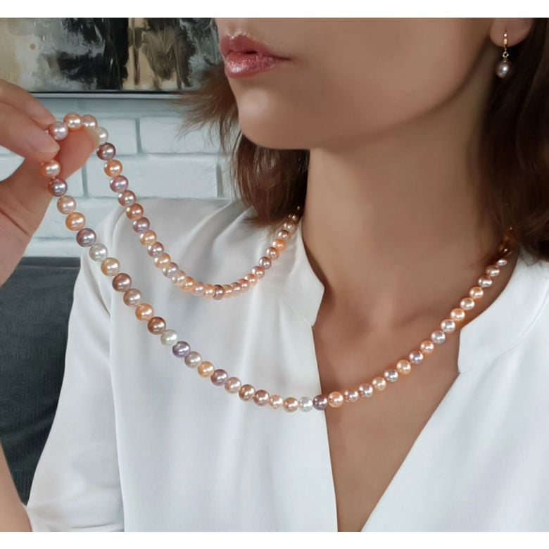 Collana Chorus  - Perle d'Acqua Dolce Miste - 7.5/8mm, AAA - 2
