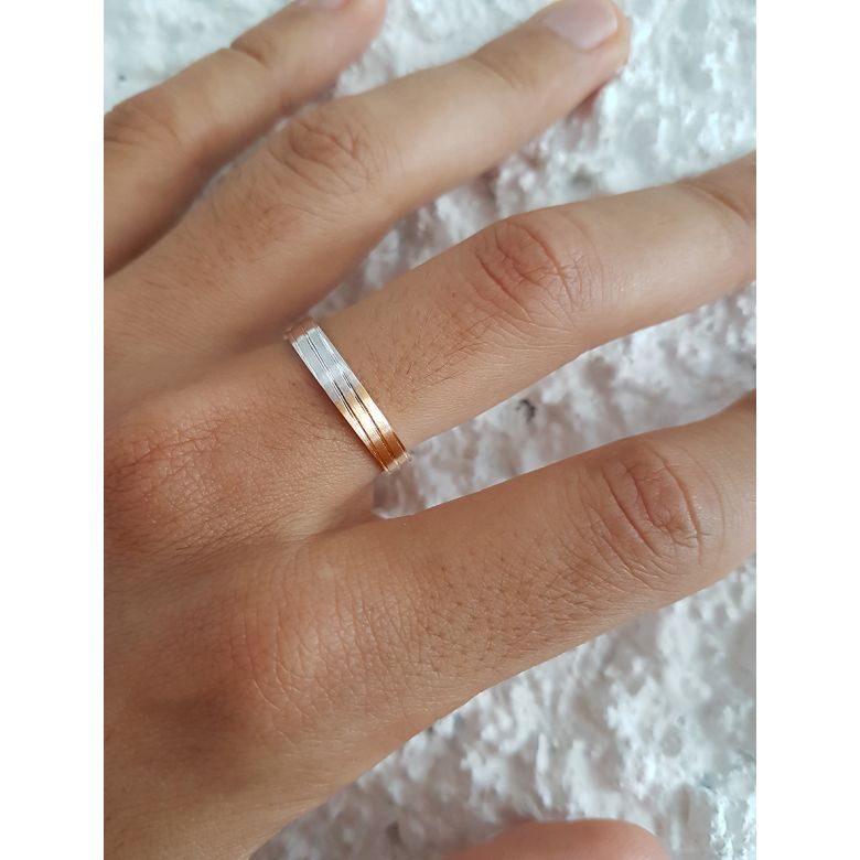 Fede Uomo - 2 Ori 4.00gr - Diamanti 0.018ct - 5