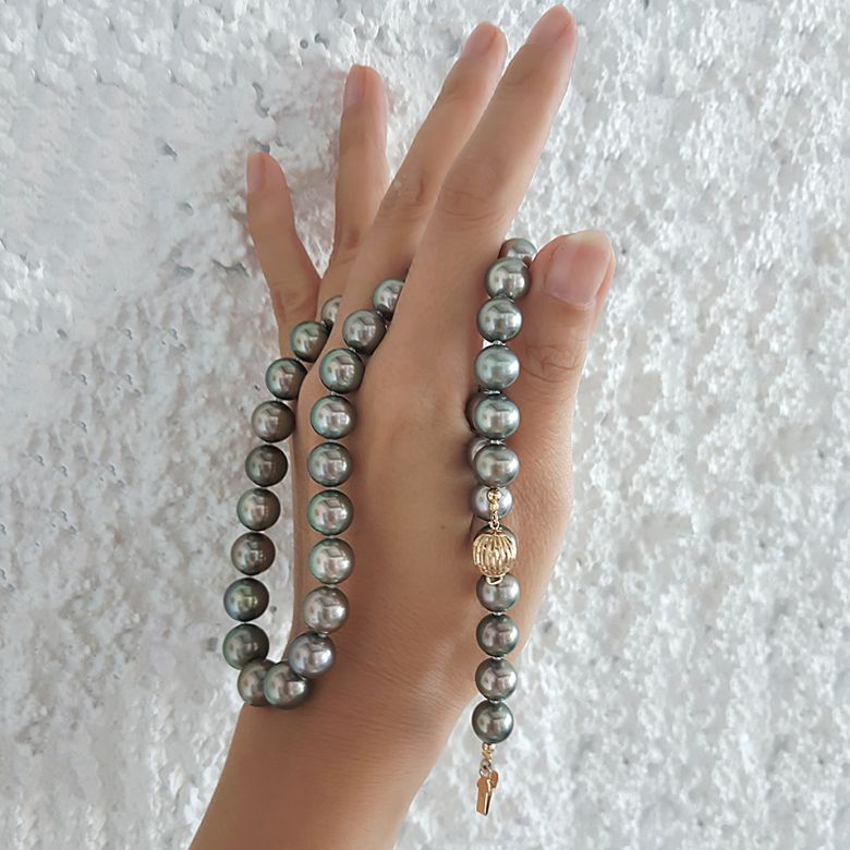 Collana Clotaire - Perle Coltivate Grigie di Tahiti - 9
