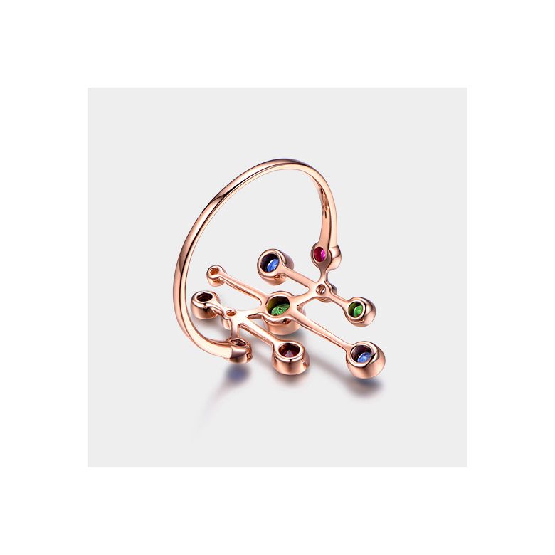 Anello Oro rosa, pietre preziose. Gocce d'amore - 11