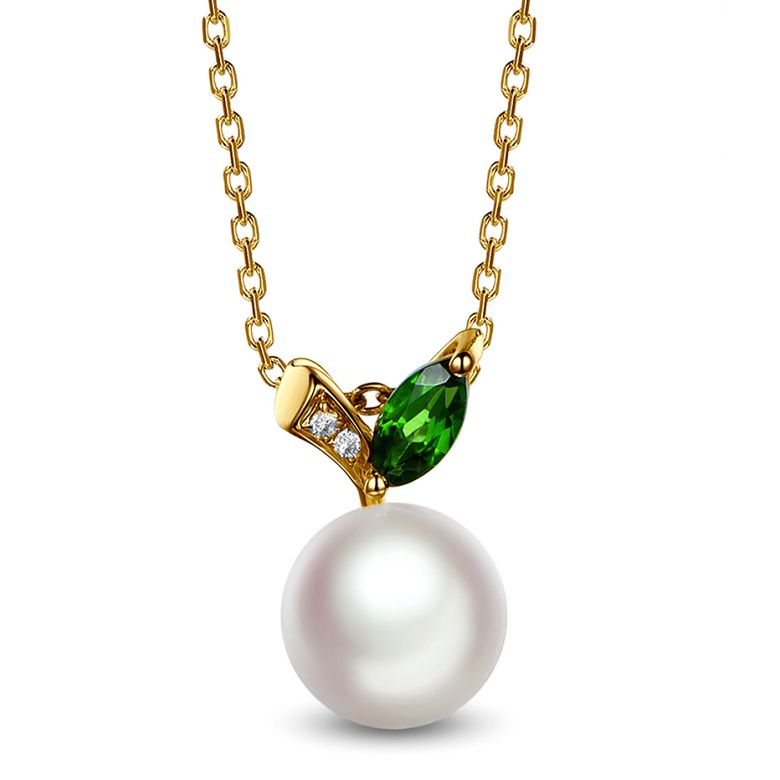 Ciondolo Péridoshima Mon Amour - Oro Giallo, Diamanti e Perla Akoya - 1