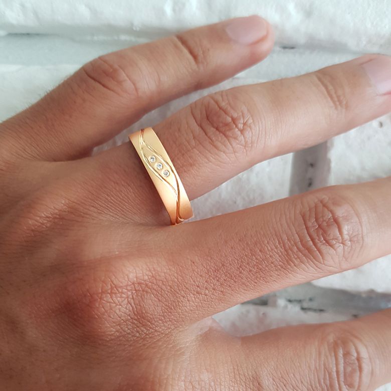 Fede Uomo - Oro giallo 5.50gr - Diamanti 0.030ct - Piacere - 3