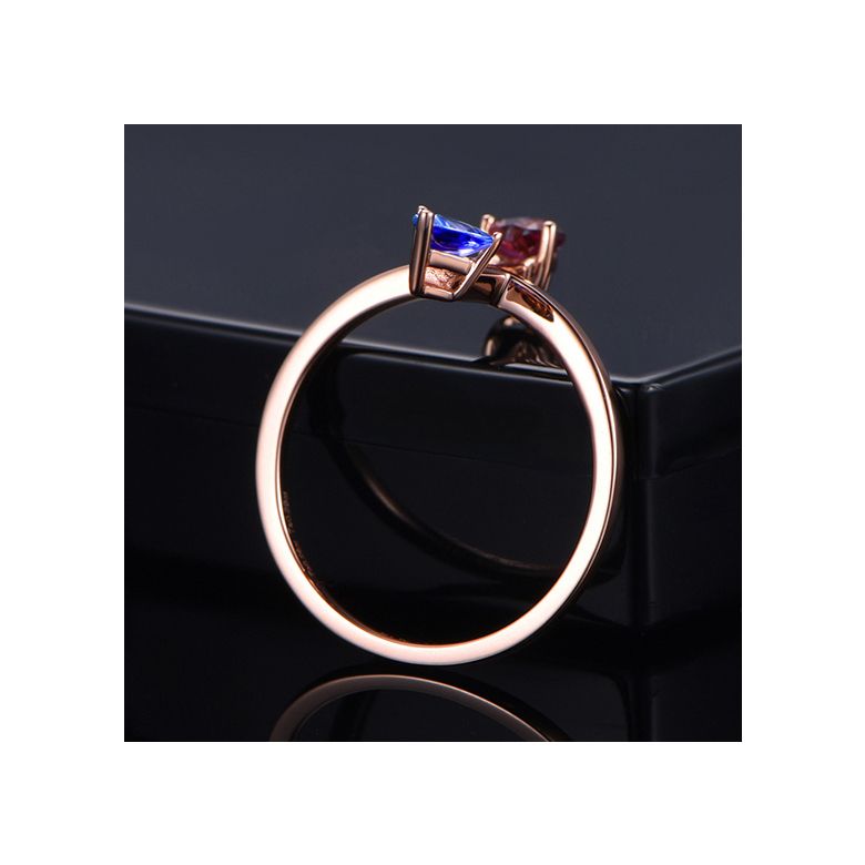 Anello Vice et Versa. Zaffiri Blu e Rosa. Oro rosa - 6