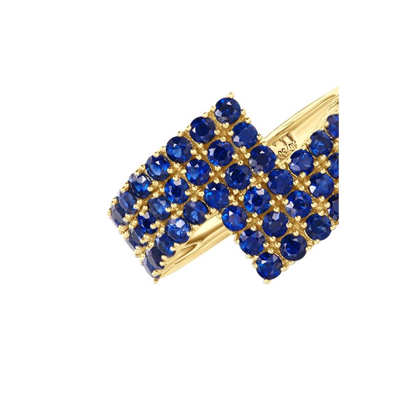 Anello Enlace Moi - Oro Giallo e Pavé Zaffiri Blu - 5