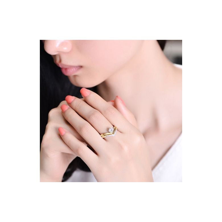 Anello di Fidanzamento Wonder Woman - Diamante Solitario Composto & Oro Giallo | Gemperles - 7