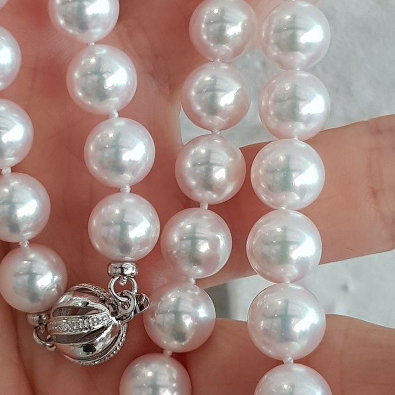 Collana Shimotsuke - Grosse Perle Bianche Akoya - 8.5/9mm, GEMMA / HANADAMA - 5