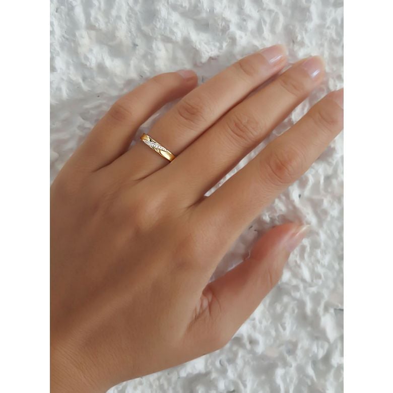 Fede Nuziale Donna Emilia - Oro Giallo 18kt e Diamanti VS/G - 5