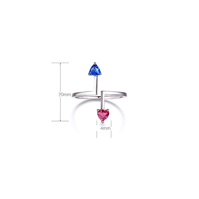 Anello Vice et Versa. Zaffiri Blu e Rosa. Oro bianco - 5