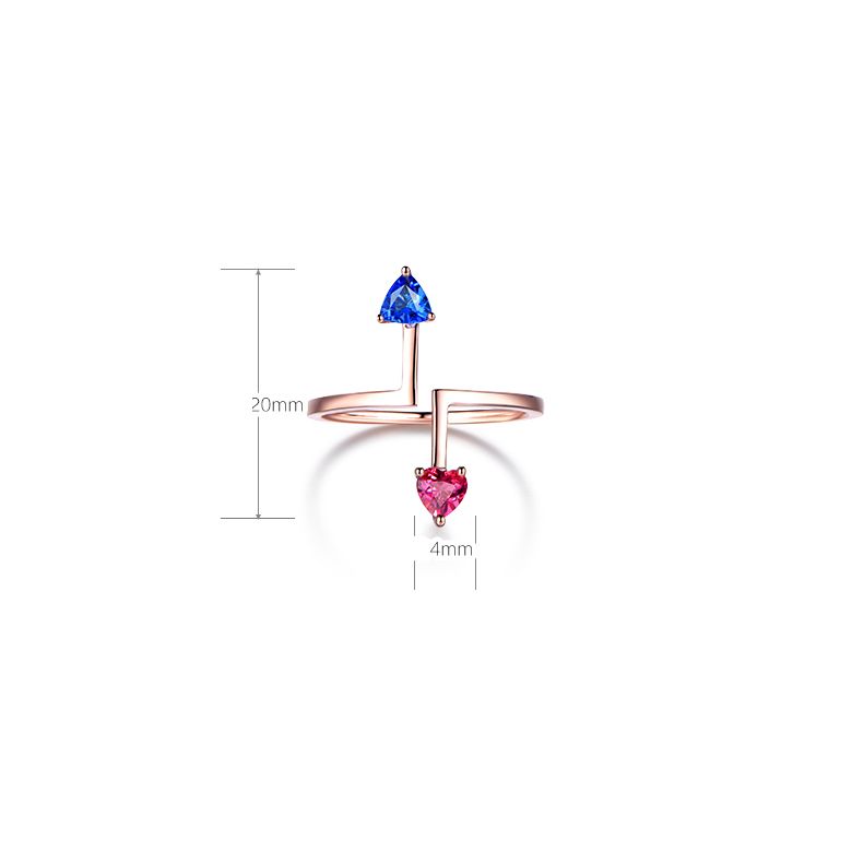 Anello Vice et Versa. Zaffiri Blu e Rosa. Oro rosa - 8