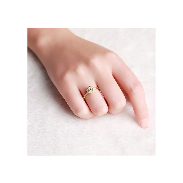 Anello solitario con diamante in oro giallo - Jasmin Étoilé - 2