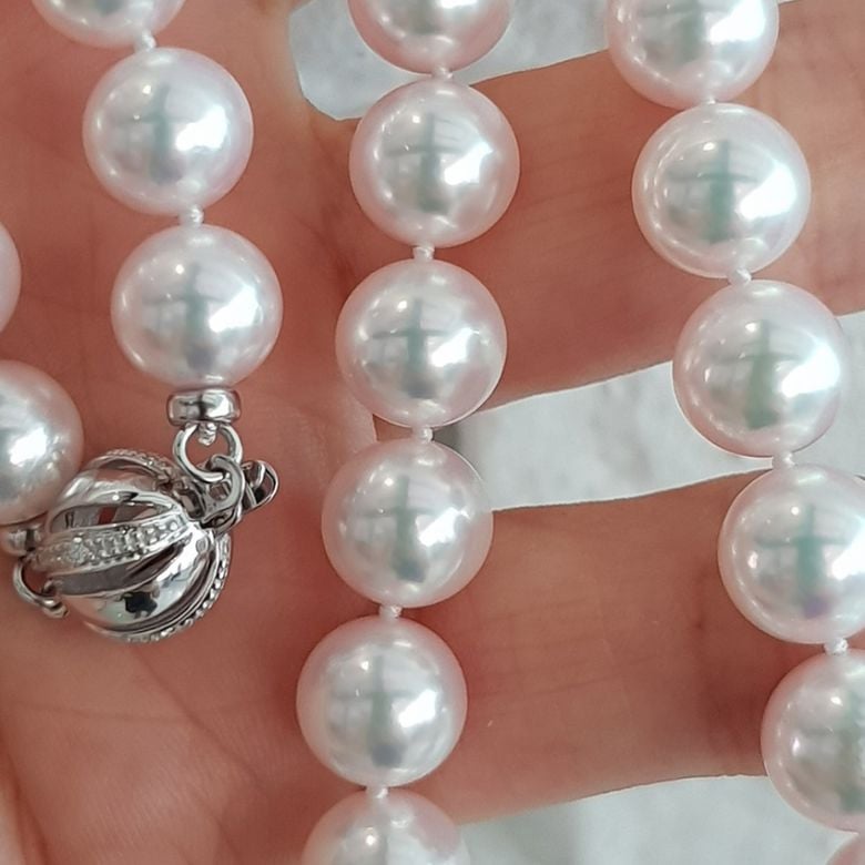 Collana Shimotsuke - Grosse Perle Bianche Akoya - 8.5/9mm, GEMMA / HANADAMA - 6