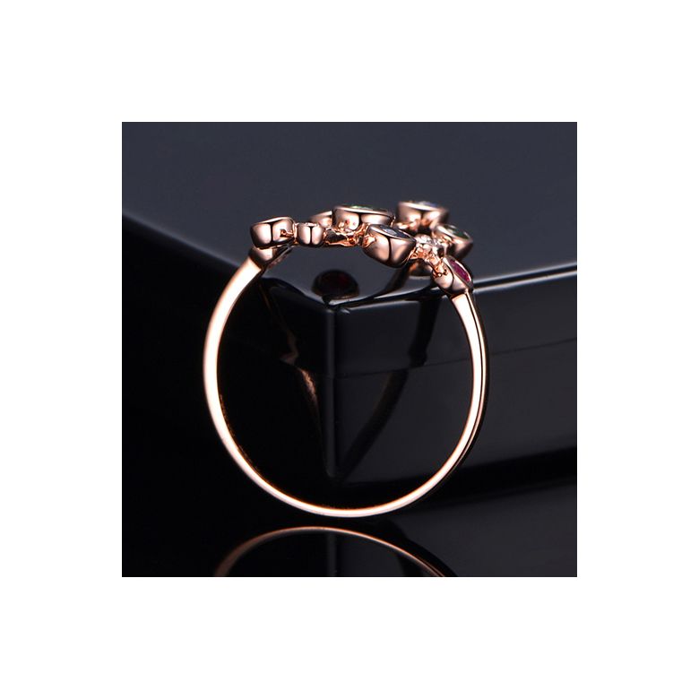 Anello Oro rosa, pietre preziose. Gocce d'amore - 6