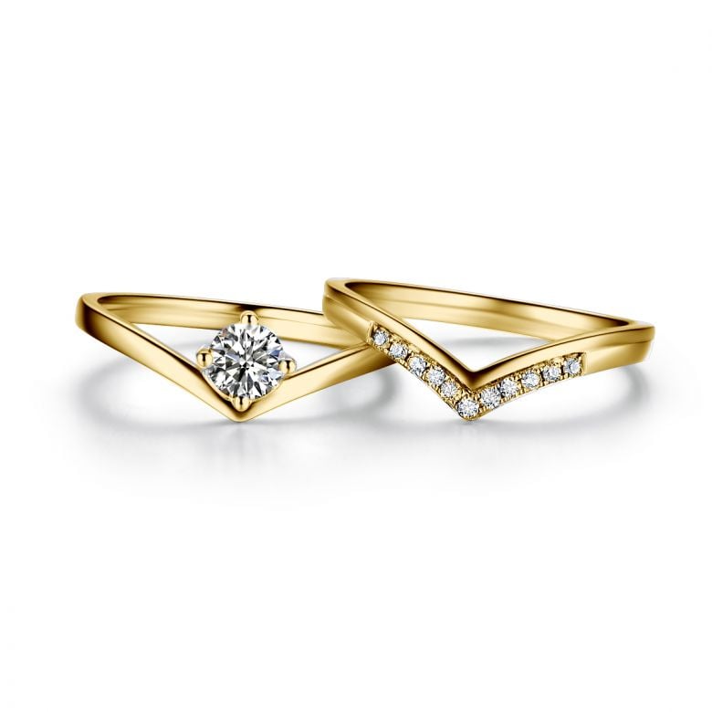 Anello di Fidanzamento Wonder Woman - Diamante Solitario Composto & Oro Giallo | Gemperles - 2