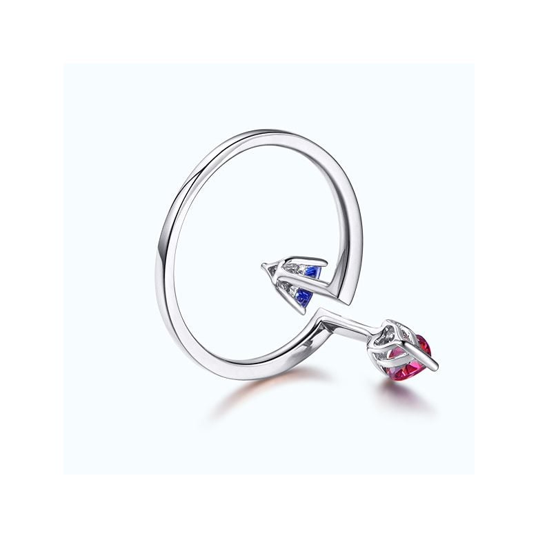 Anello Vice et Versa. Zaffiri Blu e Rosa. Oro bianco - 4