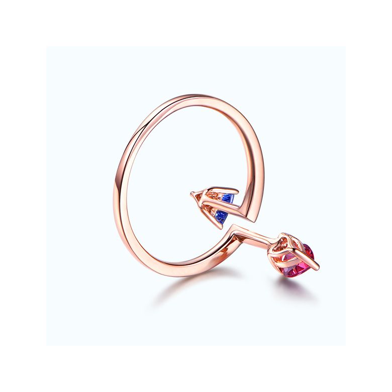 Anello Vice et Versa. Zaffiri Blu e Rosa. Oro rosa - 7