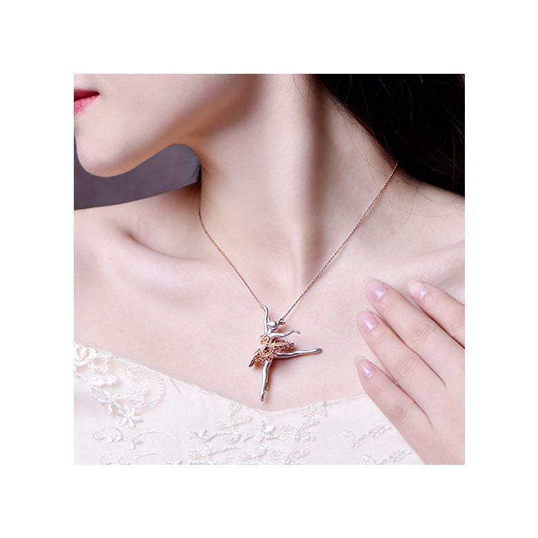 Ciondolo Princesse Ballerina - Broche Oro bianco - Rubini - 2