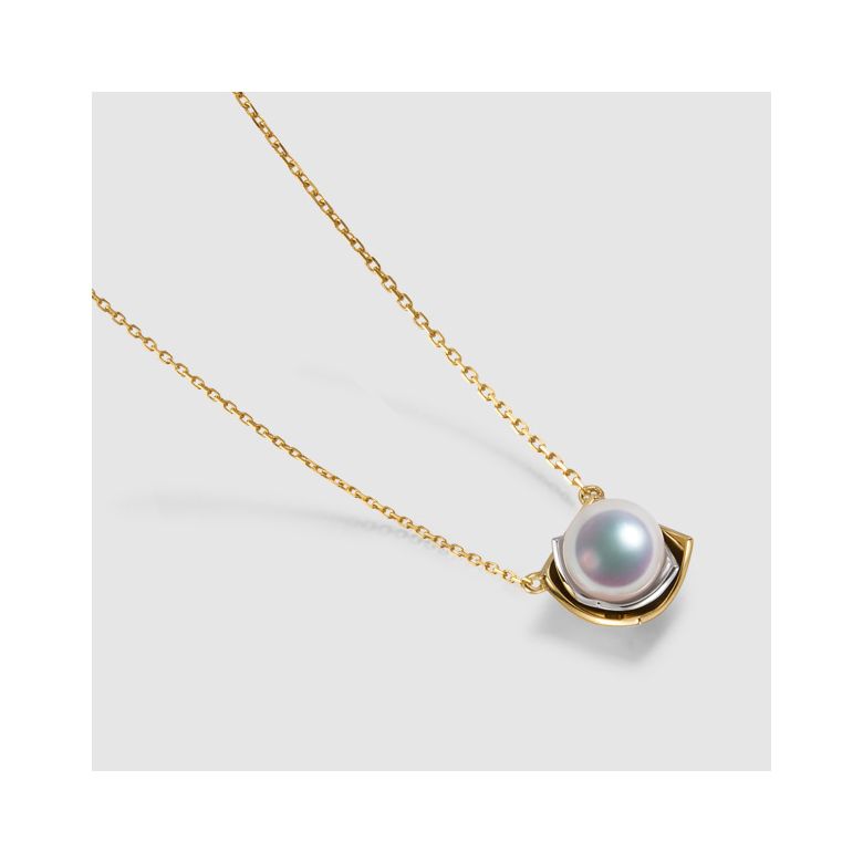 Ciondolo Lotus dal Giappone. Perla Akoya 2 Ori - 8