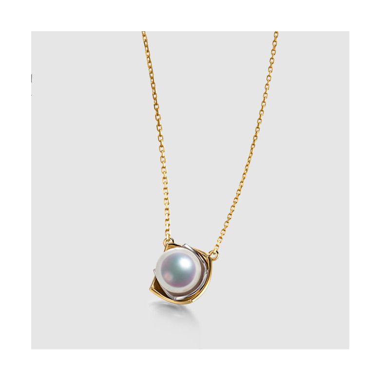 Ciondolo Lotus dal Giappone. Perla Akoya 2 Ori - 7